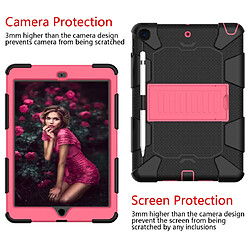 Avis Wewoo Housse Étui Coque Pour iPad 10.2 Etui antichoc en silicone bicolore avec support et fente stylo noir + rose vif