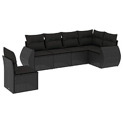 Maison Chic Salon de jardin 6 pcs avec coussins | Ensemble de Table et chaises | Mobilier d'Extérieur noir résine tressée -GKD59388