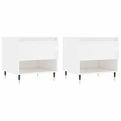 Maison Chic Lot de 2 Tables basses,Table Console pour salon blanc brillant 50x46x50cm bois d'ingénierie -MN26331