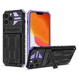 Coque en TPU anti-chute avec porte-cartes détachable violet pour votre Apple iPhone 13 Pro 6.1 pouces