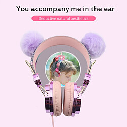 Acheter GUPBOO Dessin animé drôle casque pour enfants casque filaire coloré pour filles casque de musique stéréo pour téléphone noël pour enfants