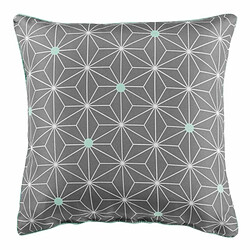 Paris Prix Coussin Déco Lagune 40x40cm Anthracite & Menthe