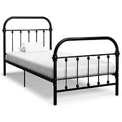 vidaXL Cadre de lit sans matelas noir métal 90x200 cm