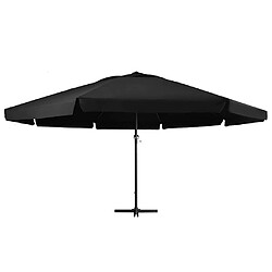 vidaXL Parasol de jardin avec mât en aluminium 600 cm noir