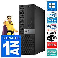 PC Dell OptiPlex 7040 SFF Intel G4400 RAM 32Go Disque 2To HDMI Windows 10 Wifi - Occasion