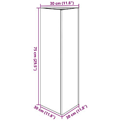 vidaXL Jardinière noir triangulaire 30x26x75 cm acier pas cher