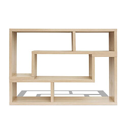 Helloshop26 Meuble télé buffet TV télévision design pratique double en forme de L chêne 2502055