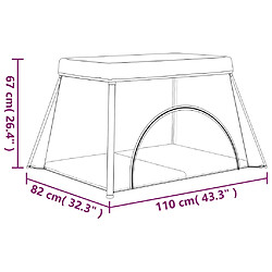 vidaXL Parc pour bébé avec matelas Gris foncé Tissu de lin pas cher