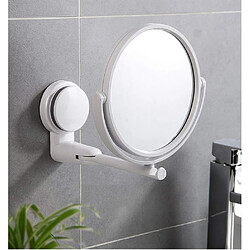 Avis Universal Miroir de maquillage pliant, commode murale, miroir de salle de bains pivotant sans diamant, miroir de rasage à bras pliant(blanche)