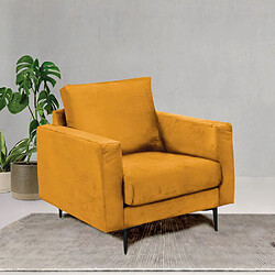 MAISON AUBERTIN Fauteuil Caruso Velours Jaune 1 Place