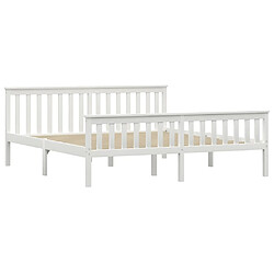 Maison Chic Lit adulte - Lit simple Cadre de lit,Structure du lit Contemporain Bois de pin massif Blanc 180 x 200 cm -MN82273