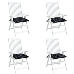 Avis vidaXL Coussins de chaise lot de 4 carreaux noir 40x40x7 cm tissu