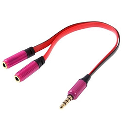 Wewoo Splitter Magenta pour iPhone 5 / 4 et 4S / 3GS / 3G / iPad 4 / mini / mini 2 Retina / / 2 / iTouch Noodle Style 3.5mm Stéréo Audio Casque à 2x Adaptateur, 