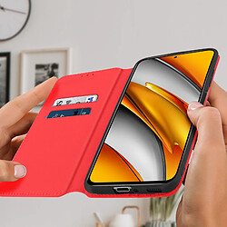 Avis Avizar Housse Xiaomi Poco F3 / Xiaomi Mi 11i Folio Portefeuille Fonction Support rouge