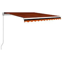 Maison Chic Auvent manuel rétractable,Store manuel de porte 300x250 cm Orange et marron -GKD14020