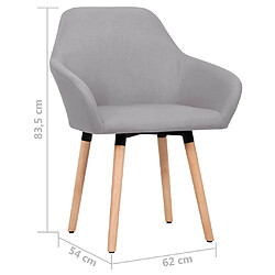 vidaXL Chaises à manger lot de 2 gris clair tissu pas cher