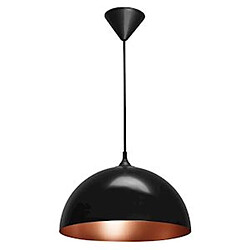 luminaire suspendu - aric como - e27 - noir - intérieur cuivré - sans lampe - aric 4210