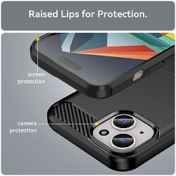 Avis Htdmobiles Coque pour Apple iPhone 15 - housse etui silicone gel carbone + verre trempe - NOIR