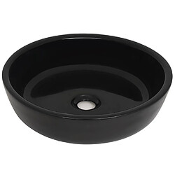 vidaXL Lavabo rond Céramique Noir 42 x 12 cm