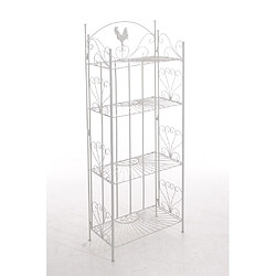 Decoshop26 Etagère de rangement support plantes meuble pour terrasse balon salon en métal blanc 10_0003722