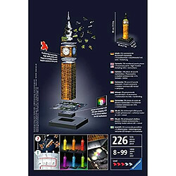 Ravensburger Big Ben - Night Edition - Puzzle 3D 216 piAces pour enfants et adultes - La technologie Easy click signifie que les piAces semboAtent parfaitement