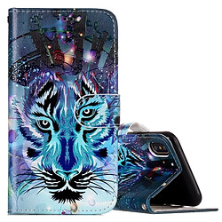 Wewoo Coque pour iPhone X Gaufré Motif Loup Horizontal Housse en cuir avec porte-cartes et fentes cartes porte-monnaie cadre photo