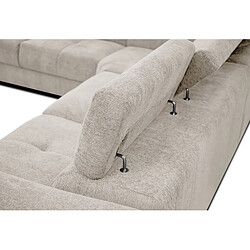 Avis Courtois Laville Canapé d'angle gauche Calvera 5 places tissu beige