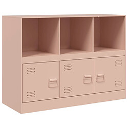 vidaXL Buffet rose 99x39x73 cm acier