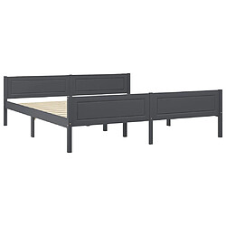 Maison Chic Lit adulte - Lit simple Cadre de lit,Structure du lit Contemporain Bois de pin massif Gris 180x200 cm -MN31196