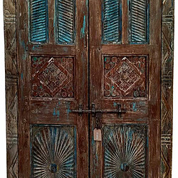 Armoire Alexandra House Living Marron polystyrène Bois de manguier 41 x 206 x 120 cm pas cher