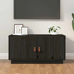 Maison Chic Meuble TV scandinave - Banc TV pour salon Noir 80x34x40 cm Bois de pin massif -MN66649