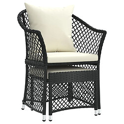 Avis Maison Chic Salon de jardin 2 pcs avec coussins - Table et chaises d'extérieur - Mobilier/Meubles de jardin Moderne Noir Résine tressée -MN64646