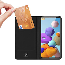 Etui en PU avec porte-carte noir pour votre Samsung Galaxy A21s