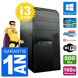 PC Tour Lenovo M91p Intel Core i3-2100 RAM 16Go Disque Dur 500Go Windows 10 Wifi - Occasion