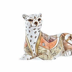 Figurine Décorative DKD Home Decor Orange Blanc Léopard Résine (24 x 10 x 12 cm)