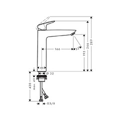 Hansgrohe - Mitigeur lavabo 190 sans tirette ni vidage chromé bec fixe 5L/min - Logis