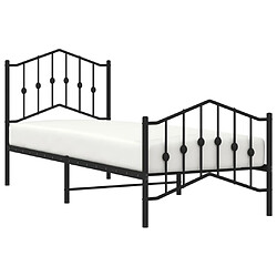 Avis Maison Chic Lit adulte - Lit simple Cadre de lit métal avec tête de lit/pied de lit,Structure du lit Contemporain pour chambre noir 90x190 cm -MN31616