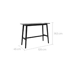 Rendez Vous Deco Table de bar rectangulaire Buvette 4 personnes en bois noir 120 cm