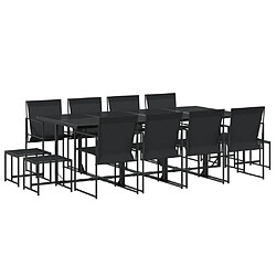 vidaXL Ensemble à manger de jardin 13 pcs noir textilène