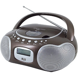 Soundmaster chaine hifi stéréo Portables Dab+ FM Lecteur CD CD-R CD-RW 6W marron gris