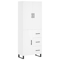 vidaXL Buffet haut Blanc 69,5x34x180 cm Bois d'ingénierie