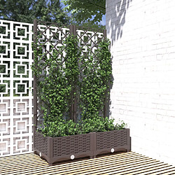 vidaXL Jardinière avec treillis Marron 80x40x121,5 cm PP