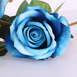 Rose Artificielle Réaliste Fleur De Soie Bleu Décoration Maison De Mariage De Partie pas cher