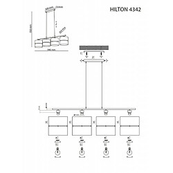 Acheter Hemerane Suspension métal noir/doré - L94cm -H95 cm réglable - 4xE27 - modèle HILTON de TK LIGHTING