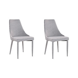 Beliani Chaise de salle à manger CAMINO Set de 2 Tissu Gris clair