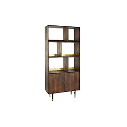 Pegane Etagère en manguier et métal coloris marron foncé - Longueur 90 x Profondeur 35 x Hauteur 200 cm