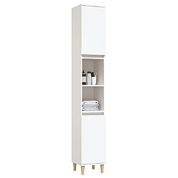 Acheter Maison Chic Armoire de salle de bain,Meuble de rangement,Meuble haut blanc 30x30x190 cm bois d'ingénierie -GKD552213