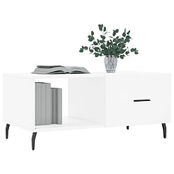 Avis Maison Chic Table basse,Table Console Table d'appoint, Table pour salon blanc 90x50x40 cm bois d'ingénierie -MN23432