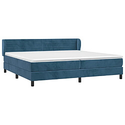 Avis Maison Chic Lit Adulte - Lit simple Lit à sommier tapissier et matelas moelleux - Meuble de Chambre - Bleu foncé 200x200cm Velours -MN48391