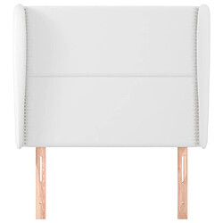 Avis Maison Chic Tête de lit scandinave avec oreilles,meuble de chambre Blanc 93x23x118/128 cm Similicuir -MN96106